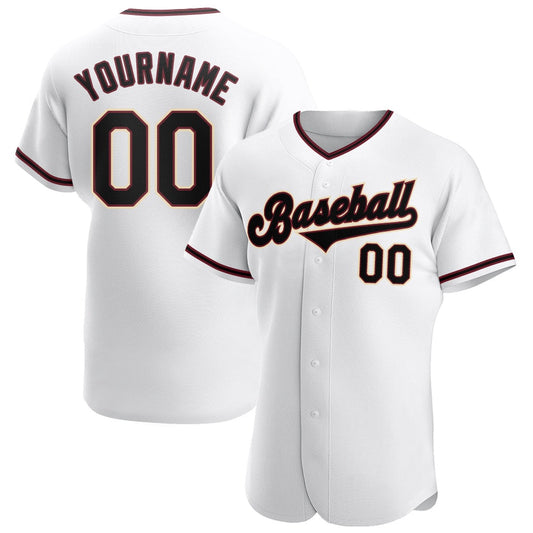 Cool Baseball Jersey, Custom White Black Crimson Authentic Baseball Jersey, Best Baseball Jerseys