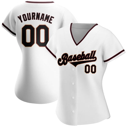 Cool Baseball Jersey, Custom White Black Crimson Authentic Baseball Jersey, Best Baseball Jerseys