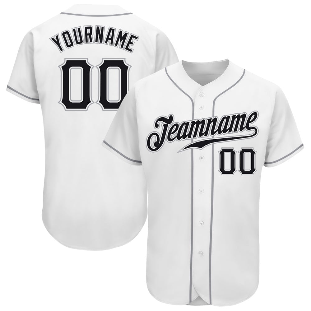 Cool Baseball Jersey, Custom White Black Gray Authentic Baseball Jersey, Best Baseball Jerseys