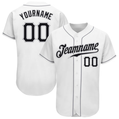 Cool Baseball Jersey, Custom White Black Gray Authentic Baseball Jersey, Best Baseball Jerseys