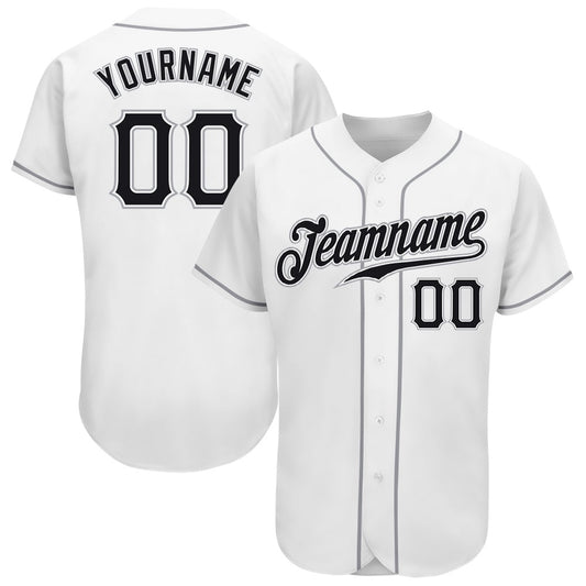 Cool Baseball Jersey, Custom White Black Gray Authentic Baseball Jersey, Best Baseball Jerseys