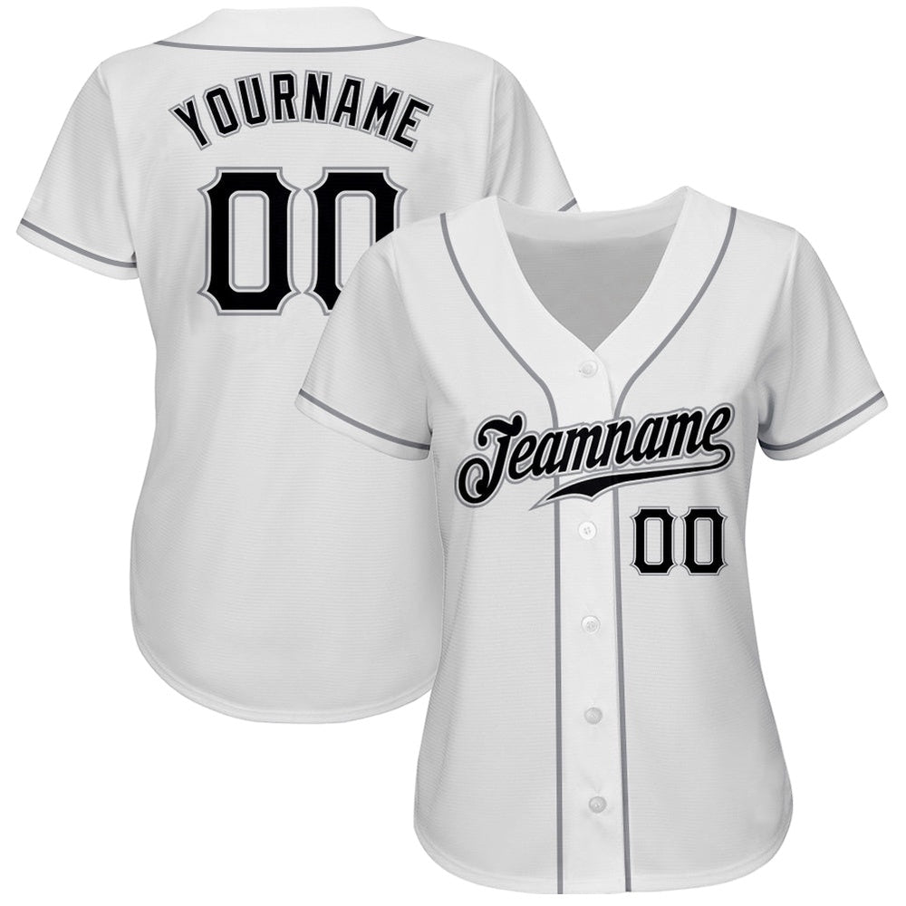 Cool Baseball Jersey, Custom White Black Gray Authentic Baseball Jersey, Best Baseball Jerseys