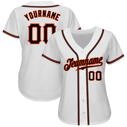 Cool Baseball Jersey, Custom White Black Orange Authentic Baseball Jersey, Best Baseball Jerseys