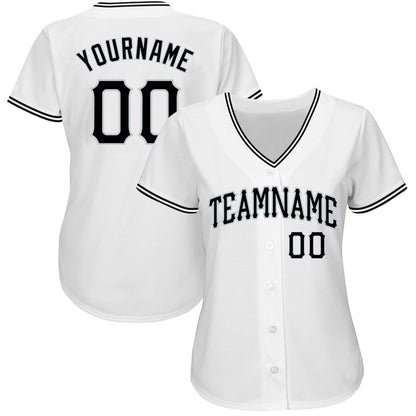 Cool Baseball Jersey, Custom White Black Silver Authentic Baseball Jersey, Best Baseball Jerseys