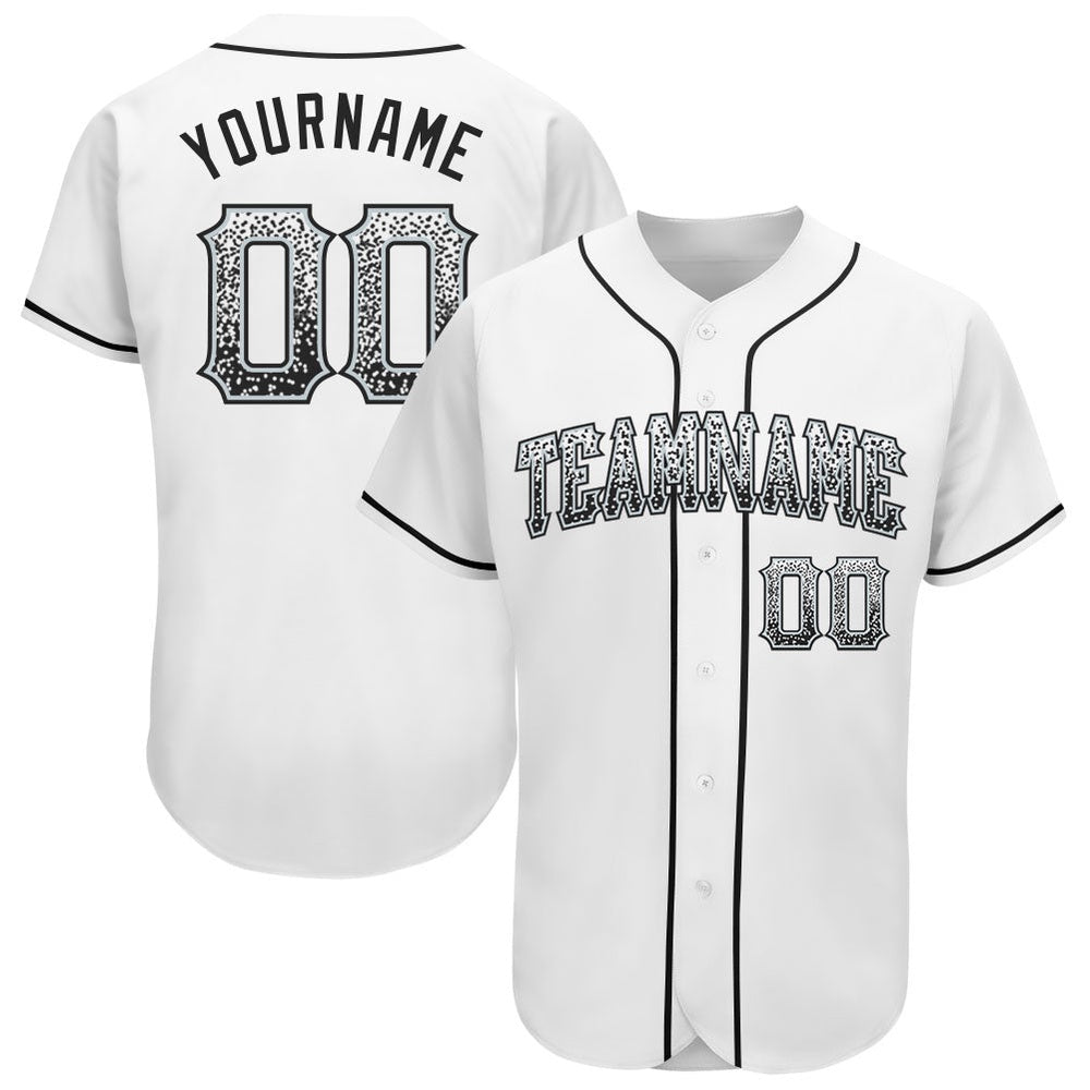 Cool Baseball Jersey, Custom White Black Silver Authentic Drift Fashion Baseball Jersey, Best Baseball Jerseys