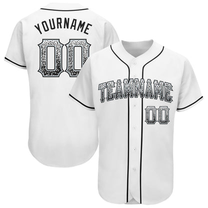 Cool Baseball Jersey, Custom White Black Silver Authentic Drift Fashion Baseball Jersey, Best Baseball Jerseys