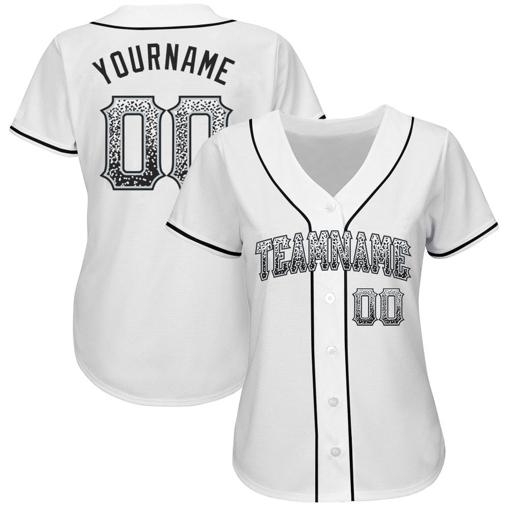 Cool Baseball Jersey, Custom White Black Silver Authentic Drift Fashion Baseball Jersey, Best Baseball Jerseys