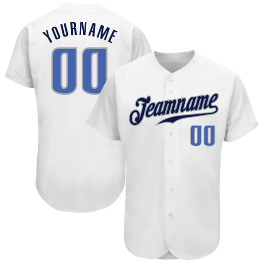Cool Baseball Jersey, Custom White Blue Navy Authentic Baseball Jersey, Best Baseball Jerseys