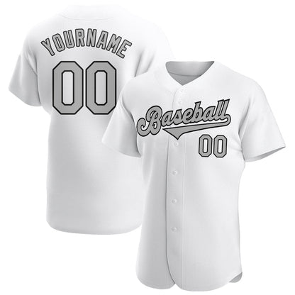 Cool Baseball Jersey, Custom White Gray Black Authentic Baseball Jersey, Best Baseball Jerseys