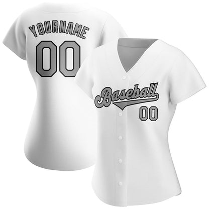 Cool Baseball Jersey, Custom White Gray Black Authentic Baseball Jersey, Best Baseball Jerseys