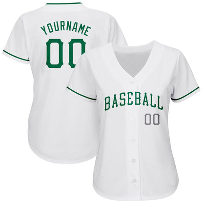 Cool Baseball Jersey, Custom White Kelly Green Gray Authentic St Patrick's Day Baseball Jersey, Best Baseball Jerseys