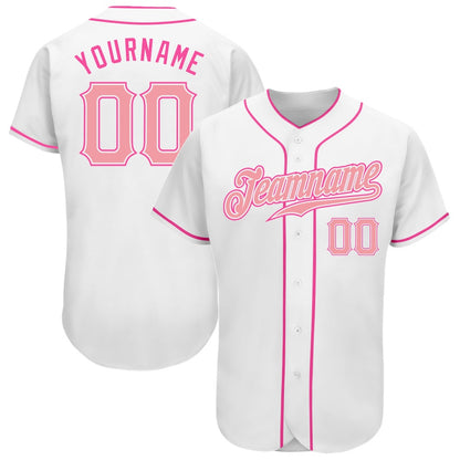 Cool Baseball Jersey, Custom White Medium Pink Pink Authentic Baseball Jersey, Best Baseball Jerseys