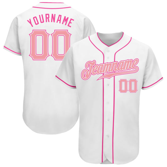 Cool Baseball Jersey, Custom White Medium Pink Pink Authentic Baseball Jersey, Best Baseball Jerseys