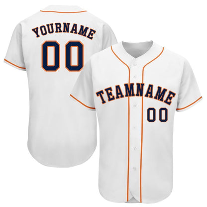 Cool Baseball Jersey, Custom White Navy Orange Baseball Jersey, Best Baseball Jerseys