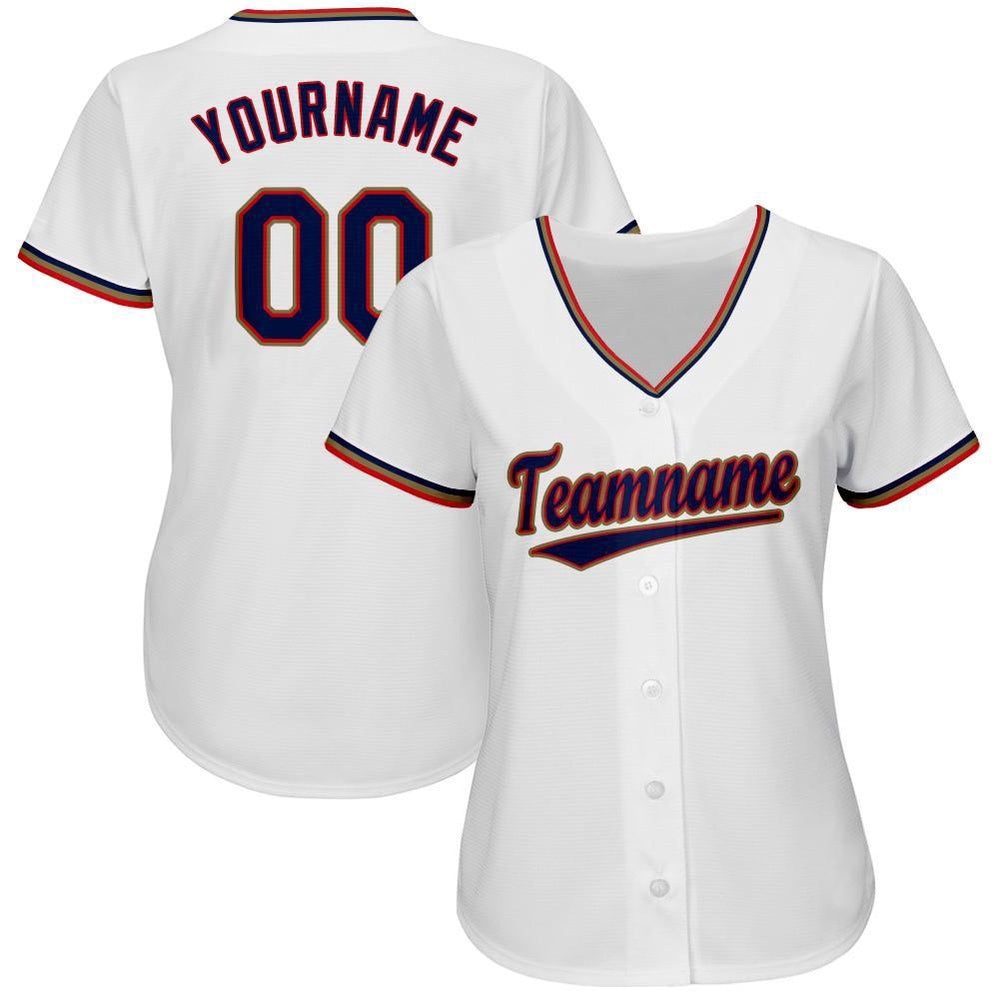 Cool Baseball Jersey, Custom White Navy Red Baseball Jersey, Best Baseball Jerseys