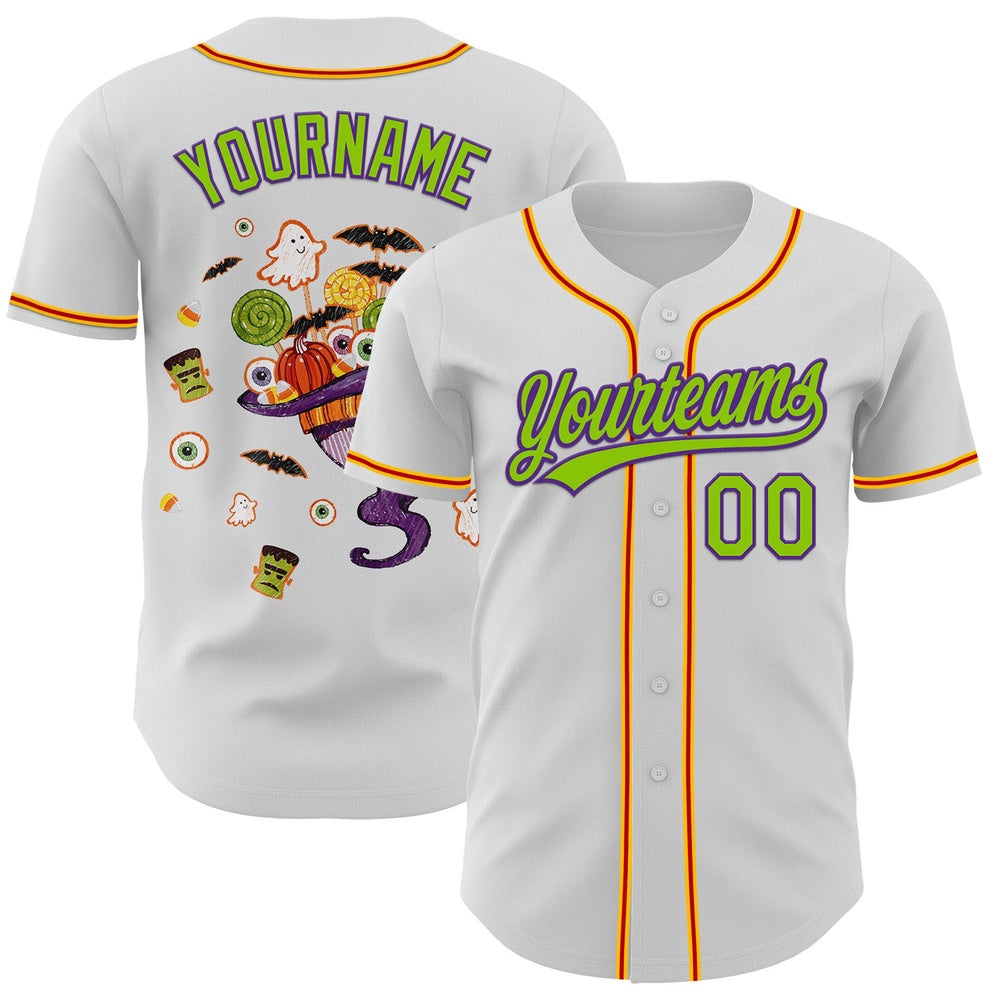 Cool Baseball Jersey, Custom White Neon Green Purple Gold Red 3D Halloween Authentic Baseball Jersey, Best Baseball Jerseys