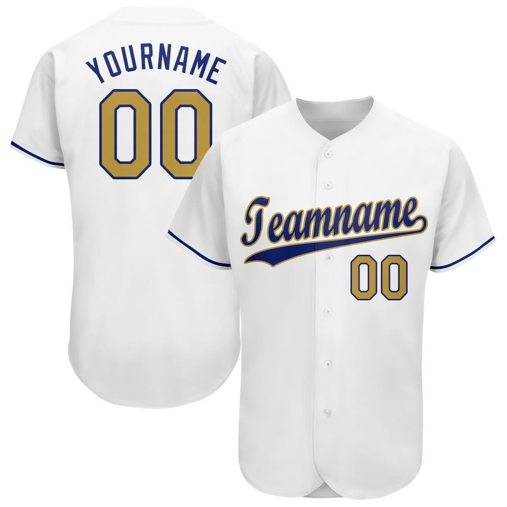 Cool Baseball Jersey, Custom White Old Gold Royal Baseball Jersey, Best Baseball Jerseys