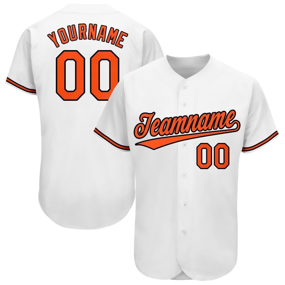 Cool Baseball Jersey, Custom White Orange Black Baseball Jersey, Best Baseball Jerseys