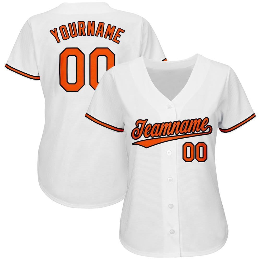 Cool Baseball Jersey, Custom White Orange Black Baseball Jersey, Best Baseball Jerseys