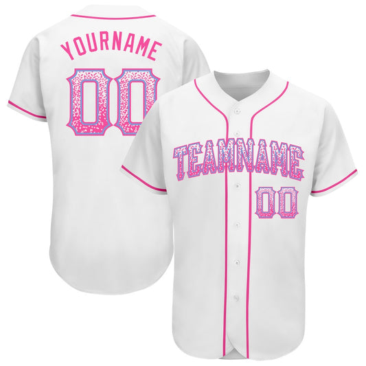 Cool Baseball Jersey, Custom White Pink Light Blue Authentic Drift Fashion Baseball Jersey, Best Baseball Jerseys
