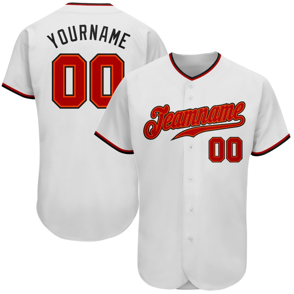 Cool Baseball Jersey, Custom White Red Black Authentic Baseball Jersey, Best Baseball Jerseys