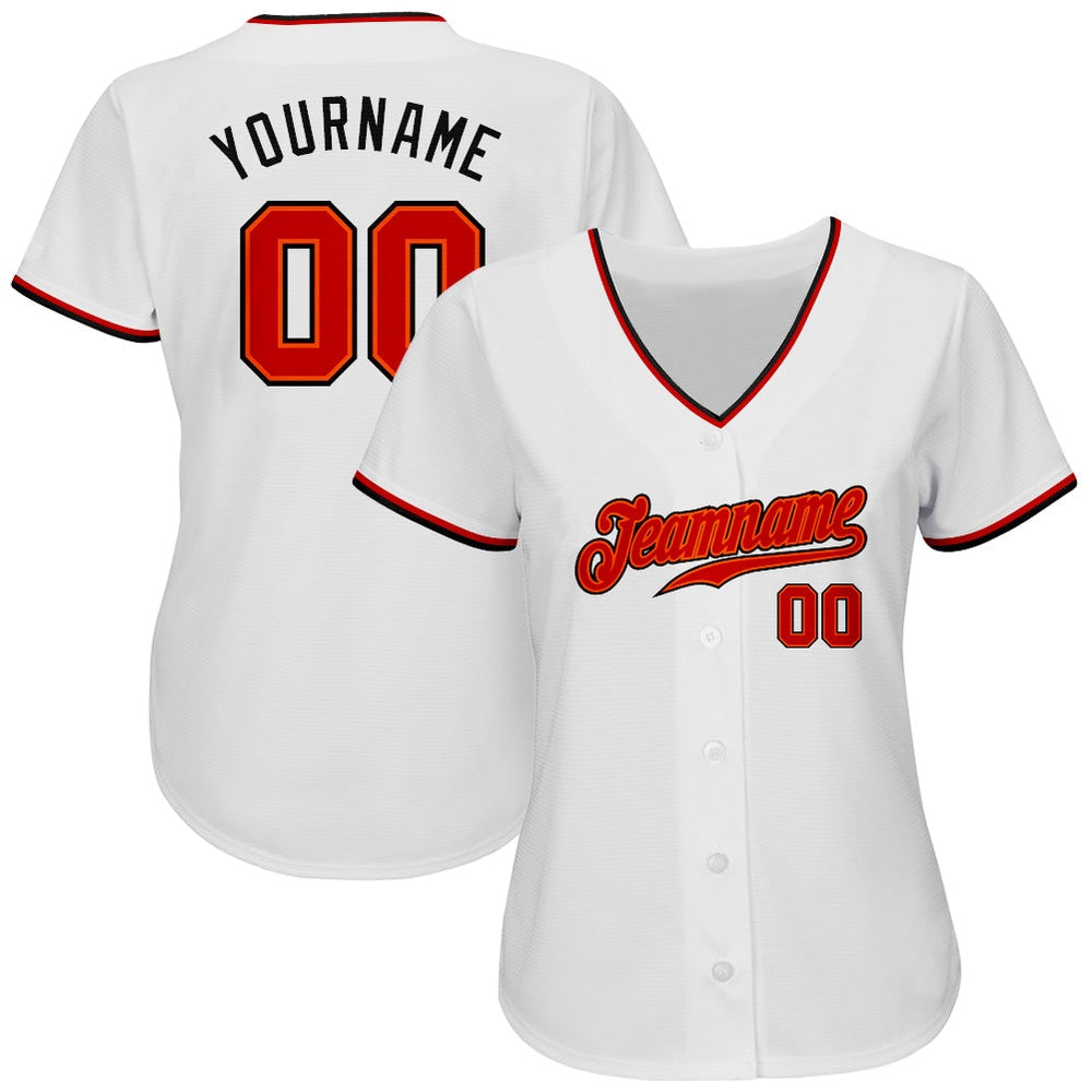 Cool Baseball Jersey, Custom White Red Black Authentic Baseball Jersey, Best Baseball Jerseys