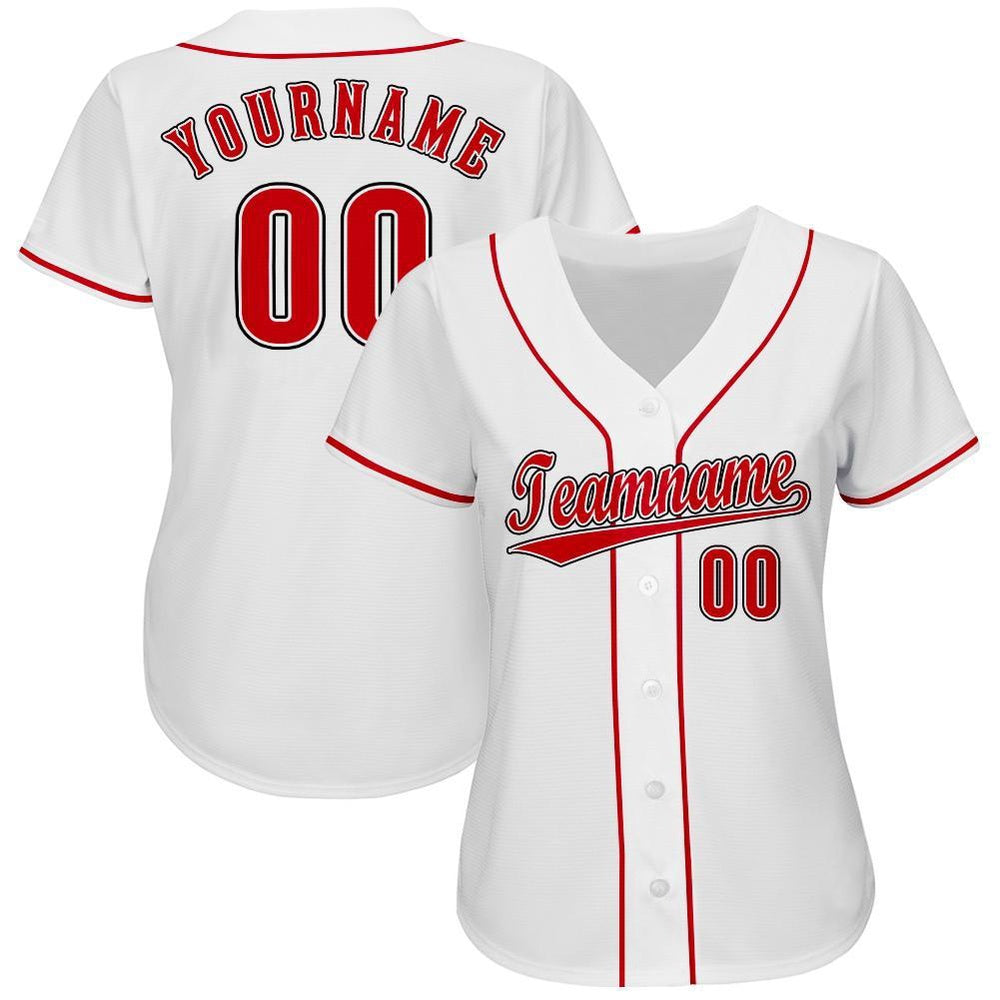 Cool Baseball Jersey, Custom White Red Black Baseball Jersey, Best Baseball Jerseys