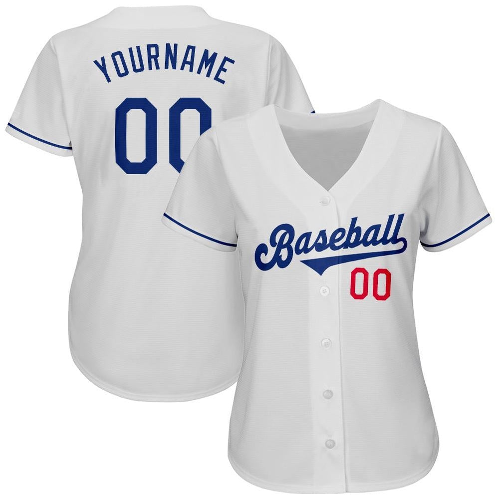 Cool Baseball Jersey, Custom White Royal Red Authentic Baseball Jersey, Best Baseball Jerseys