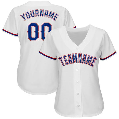 Cool Baseball Jersey, Custom White Royal Red Baseball Jersey, Best Baseball Jerseys