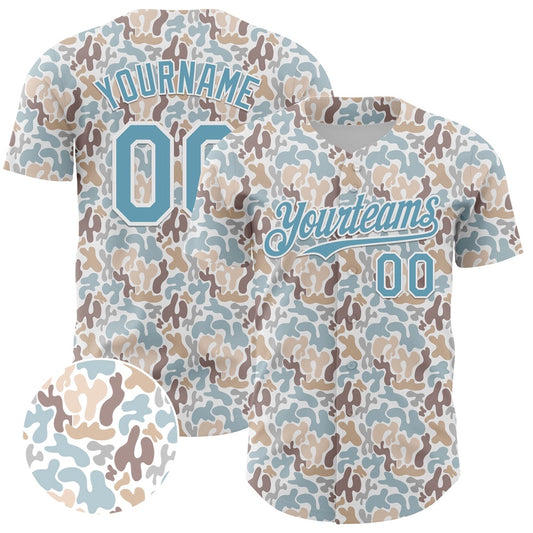 Cool Baseball Jersey, Custom White Shadow Blue 3D Pattern Design Abstract Spots Authentic Baseball Jersey, Best Baseball Jerseys