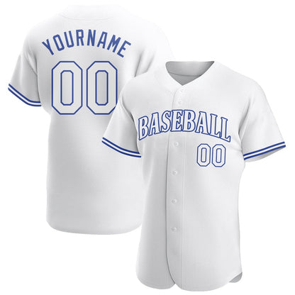 Cool Baseball Jersey, Custom White White Royal Authentic Baseball Jersey, Best Baseball Jerseys