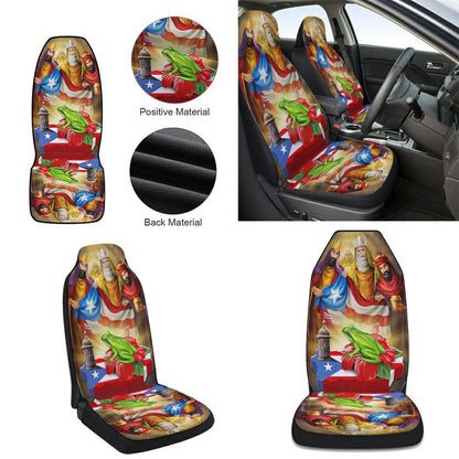 Coqui Frog Three Kings Christmas Puerto Rico Cars Seat Cover, Christmas Car Seat Covers, Car Decor Gift