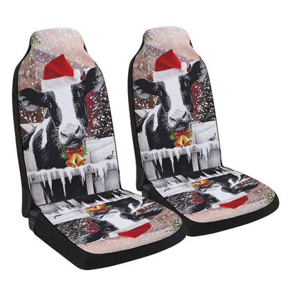 Cow Christmas Cars Seat Cover, Christmas Car Seat Covers, Car Decor Gift