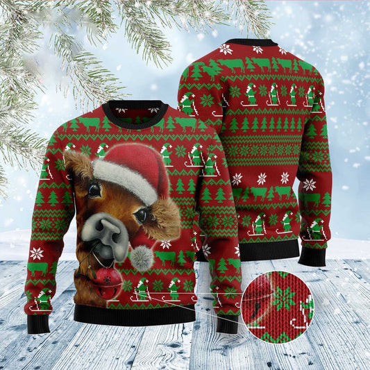 Cow Xmas Funny Ugly Christmas Sweater, Funny Xmas Sweater, Sweater Xmas