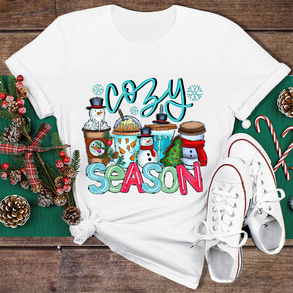 Cozy Season Coffee Day T Shirt, Merry T Shirt, Unisex Christmas Shirts