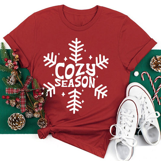 Cozy Season Snowflake T Shirt, Merry T Shirt, Unisex Christmas Shirts