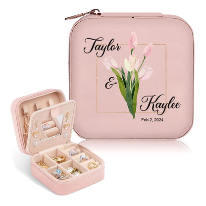 Custom Anniversary Day Jewelry Box, Gift For Couple, Mother's Day Jewelry Case