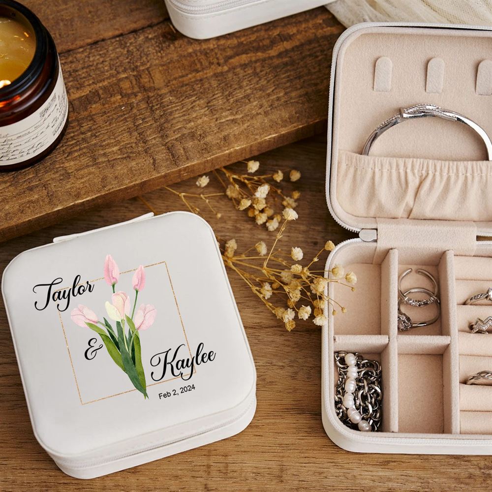 Custom Anniversary Day Jewelry Box, Gift For Couple, Mother's Day Jewelry Case