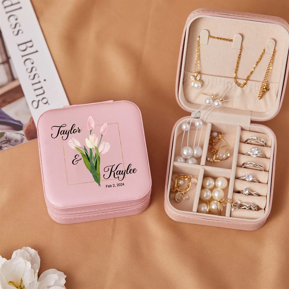 Custom Anniversary Day Jewelry Box, Gift For Couple, Mother's Day Jewelry Case