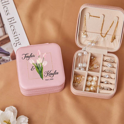 Custom Anniversary Day Jewelry Box, Gift For Couple, Mother's Day Jewelry Case