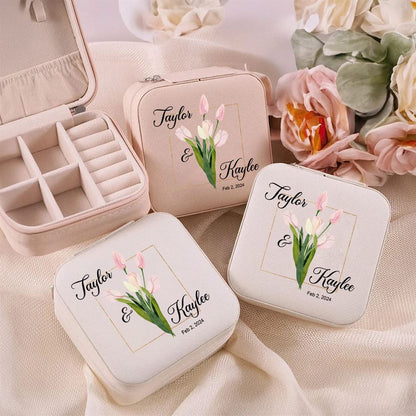 Custom Anniversary Day Jewelry Box, Gift For Couple, Mother's Day Jewelry Case