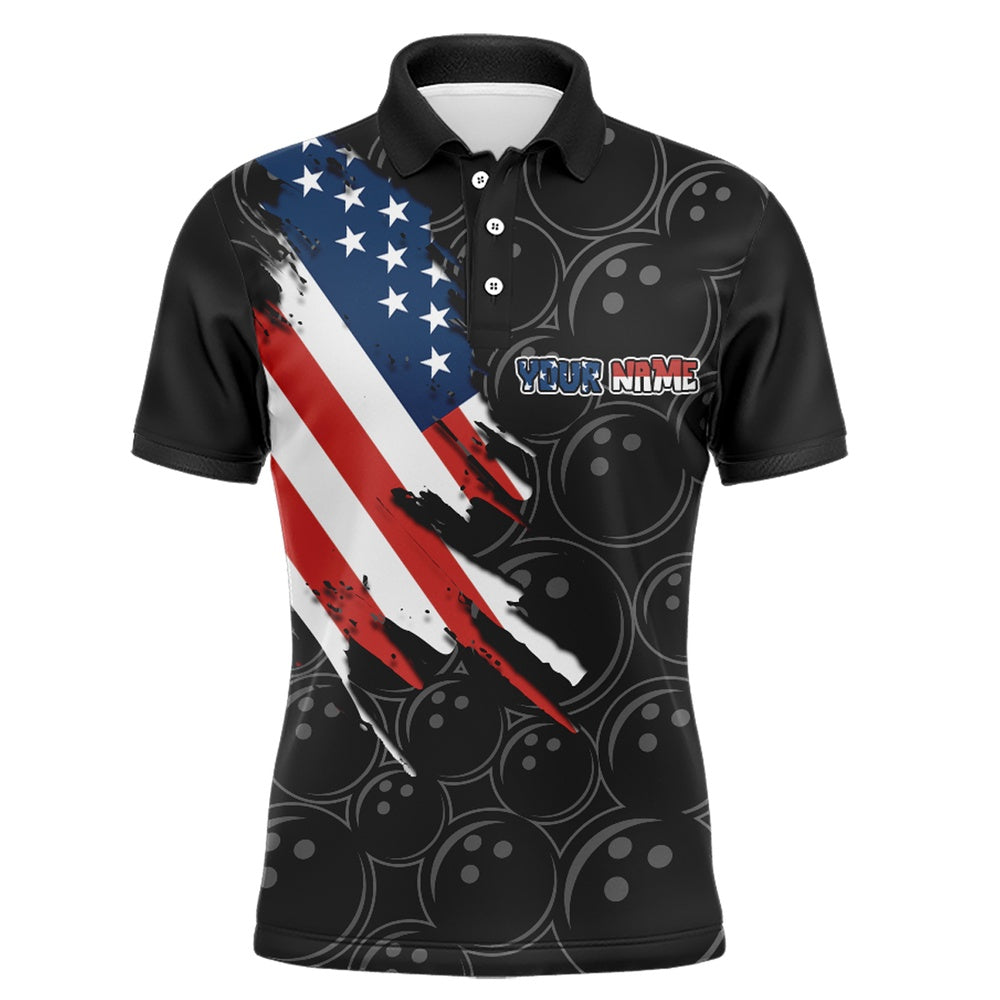 Custom Bowling Polo Shirts, American Bowling Shirts Men Custom Bowling Polo Shirt Team League Bowling Jerseys