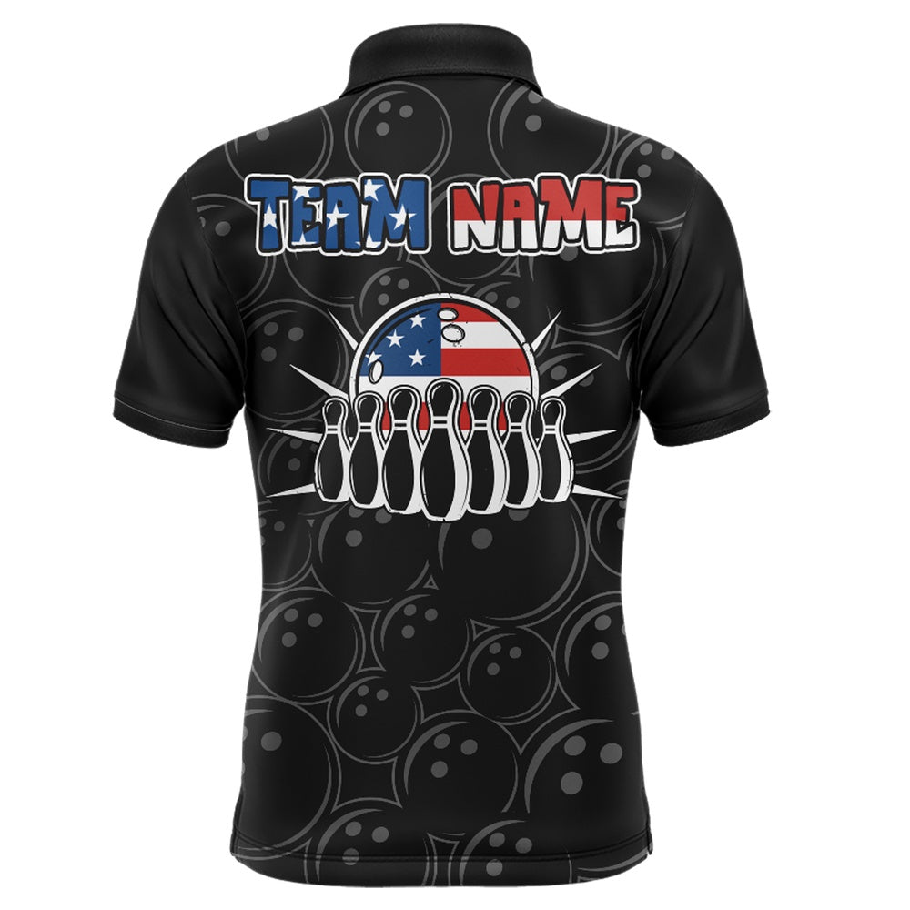 Custom Bowling Polo Shirts, American Bowling Shirts Men Custom Bowling Polo Shirt Team League Bowling Jerseys