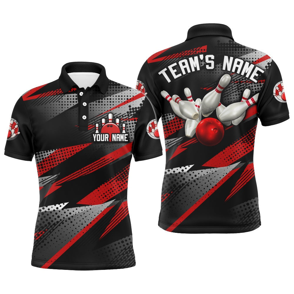 Custom Bowling Polo Shirts, Bowling Polo Shirt For Men Bowling Team League Jersey Custom Bowling Shirt