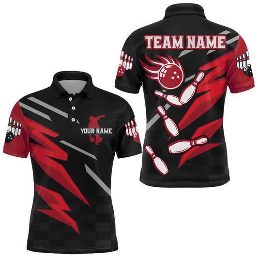 Custom Bowling Polo Shirts, Bowling Polo Shirt For Men Custom Bowling Jersey Team League Bowling Shirts