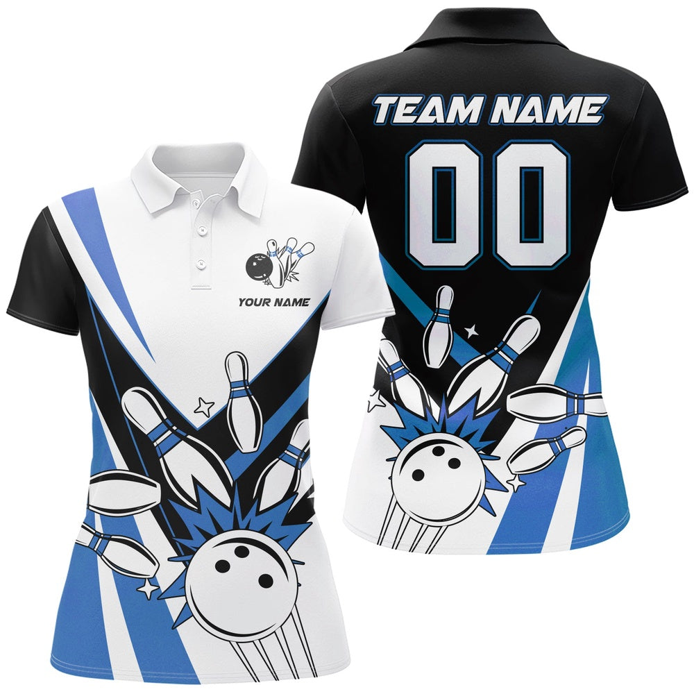 Custom Bowling Polo Shirts, Bowling Polo Shirt For Women Custom Bowling Team Shirt Bowlers Jersey
