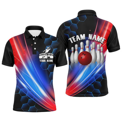 Custom Bowling Polo Shirts, Bowling Polo Shirt Men Custom Bowling Shirt For Team Personalized Black Bowling Jerseys