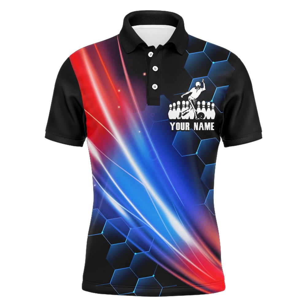 Custom Bowling Polo Shirts, Bowling Polo Shirt Men Custom Bowling Shirt For Team Personalized Black Bowling Jerseys