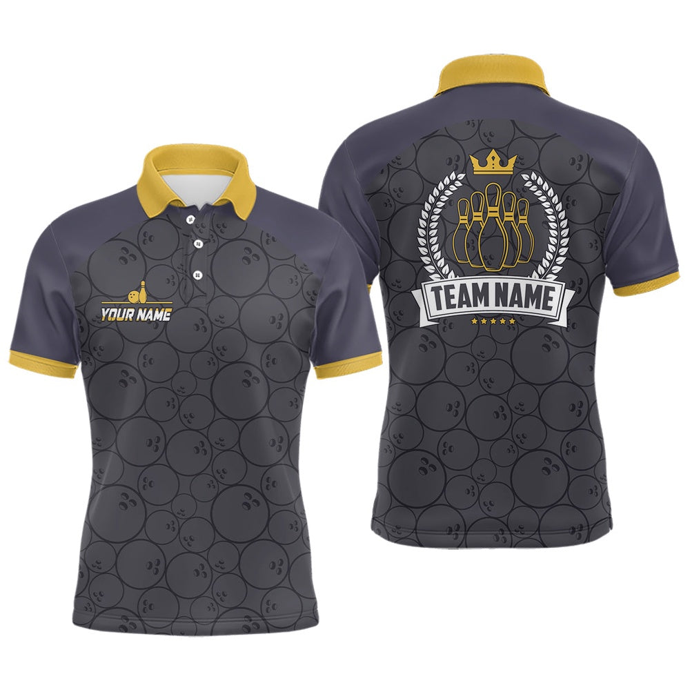 Custom Bowling Polo Shirts, Bowling Polo Shirts For Men Custom Bowling Camo Team League Jerseys, Retro Bowling Shirts