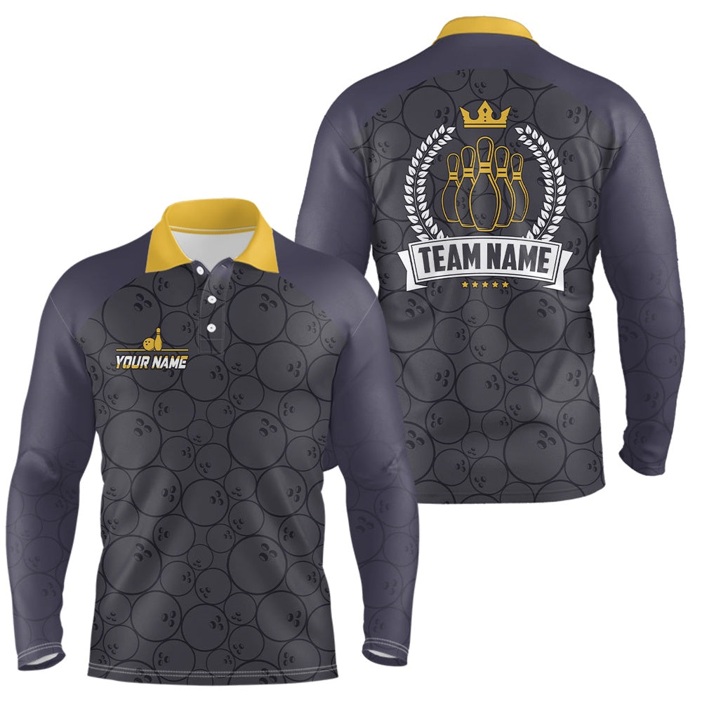 Custom Bowling Polo Shirts, Bowling Polo Shirts For Men Custom Bowling Camo Team League Jerseys, Retro Bowling Shirts